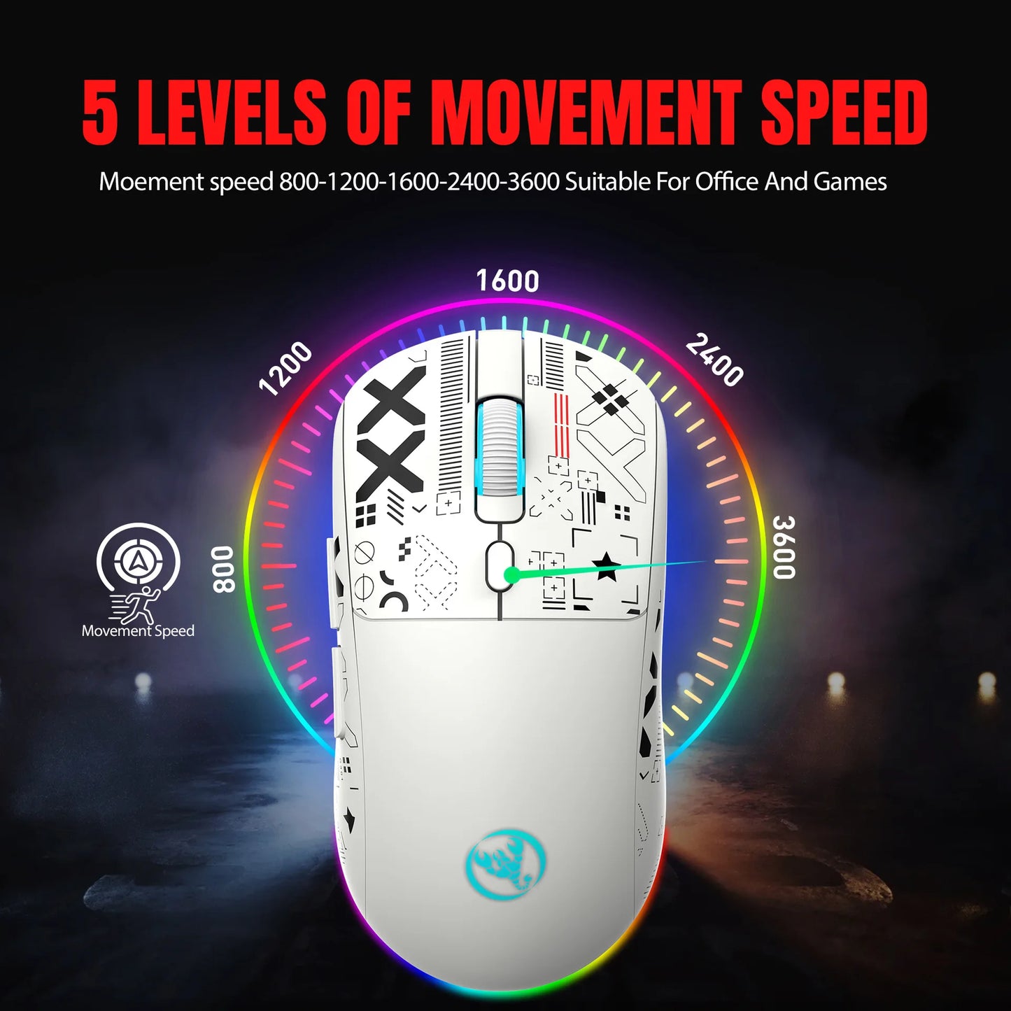 3 Modes Bluetooth Gaming Mouse Rechargeable 2.4G USB Wireless RGB Backlight Mouse for iPad Tablet Laptop Computer