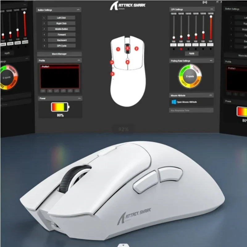 Attack Shark R1 Wireless gamer mouse,PAW3311 1KHZ 18000dpi,Bluetooth Mouse, Macro Gaming Mouse,mouse pad/pc