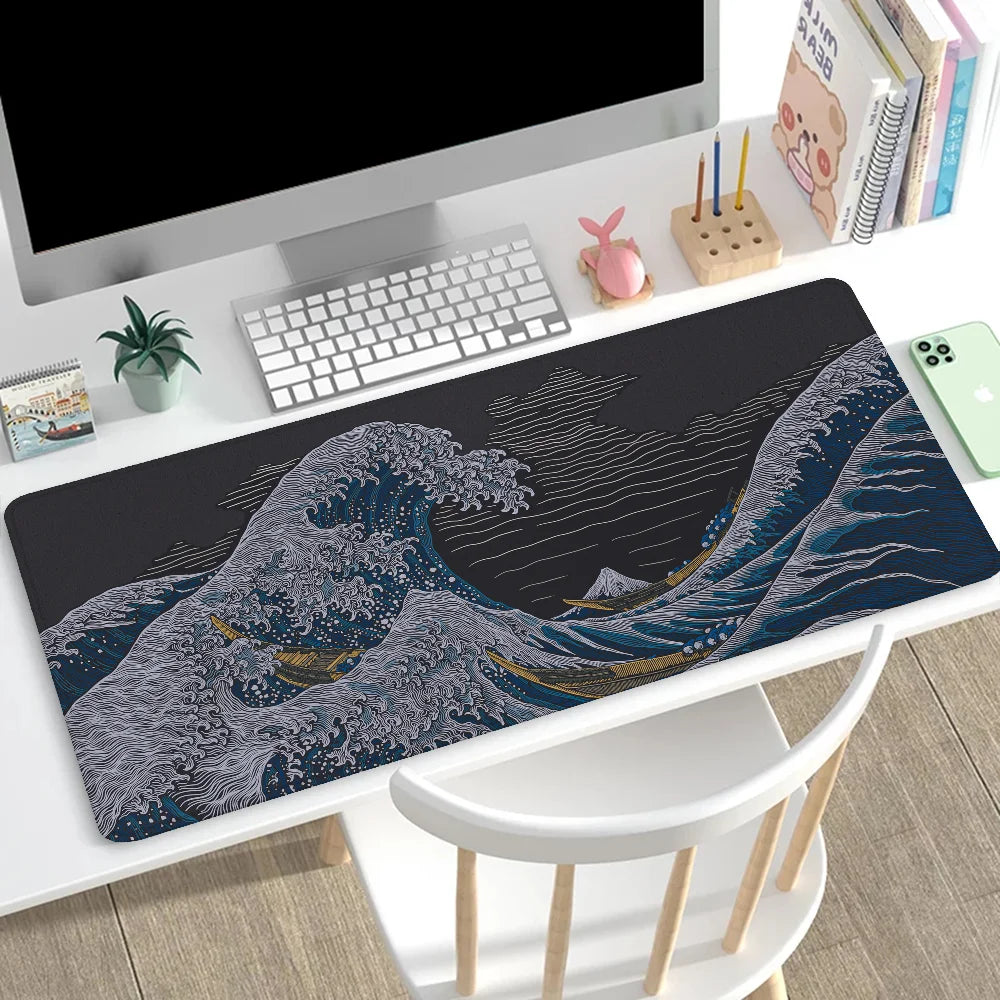 Japanese Style Pc Gaming Accessories Xxl Mouse Pad 900x400 Computer Mat Desktops Mousepad Mats Keyboard Extended Desk Large Diy