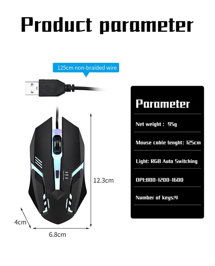 2024 Latest High Quality Ergonomic Design Gaming Mouse Desktop Computer Laptop USB Backlit Mouse Manufacturers Hot Sale