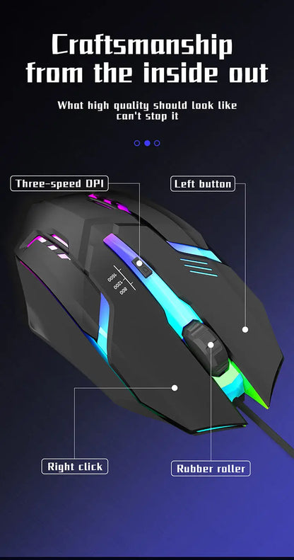 2024 Latest High Quality Ergonomic Design Gaming Mouse Desktop Computer Laptop USB Backlit Mouse Manufacturers Hot Sale